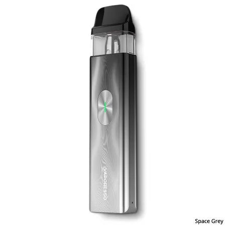 Vaporesso XROS 4 Mini Pods Kit in Space Grey – compact and stylish vape device with a draw-activated design, and consistent flavor delivery using COREX heating technology.