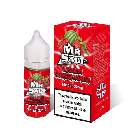 Mr Salt Watermelon Strawberry Raspberry Nic Salt E‑Liquid – sleek bottle of premium nicotine salt vape juice with a pure and smooth throat hit, ideal for pod systems.