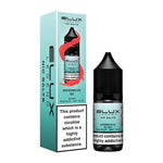 Load image into Gallery viewer, A pack of 10x 10ml Elux Legend Nic Salt E-Liquid bottles in Watermelon Ice flavor, with nicotine strengths of 10mg and 20mg, displayed alongside the product box.