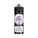 Load image into Gallery viewer, A 100ml bottle of Watermelon Ruthless e-liquid with a nicotine warning label, featuring a black label with pink and white text and graphics.