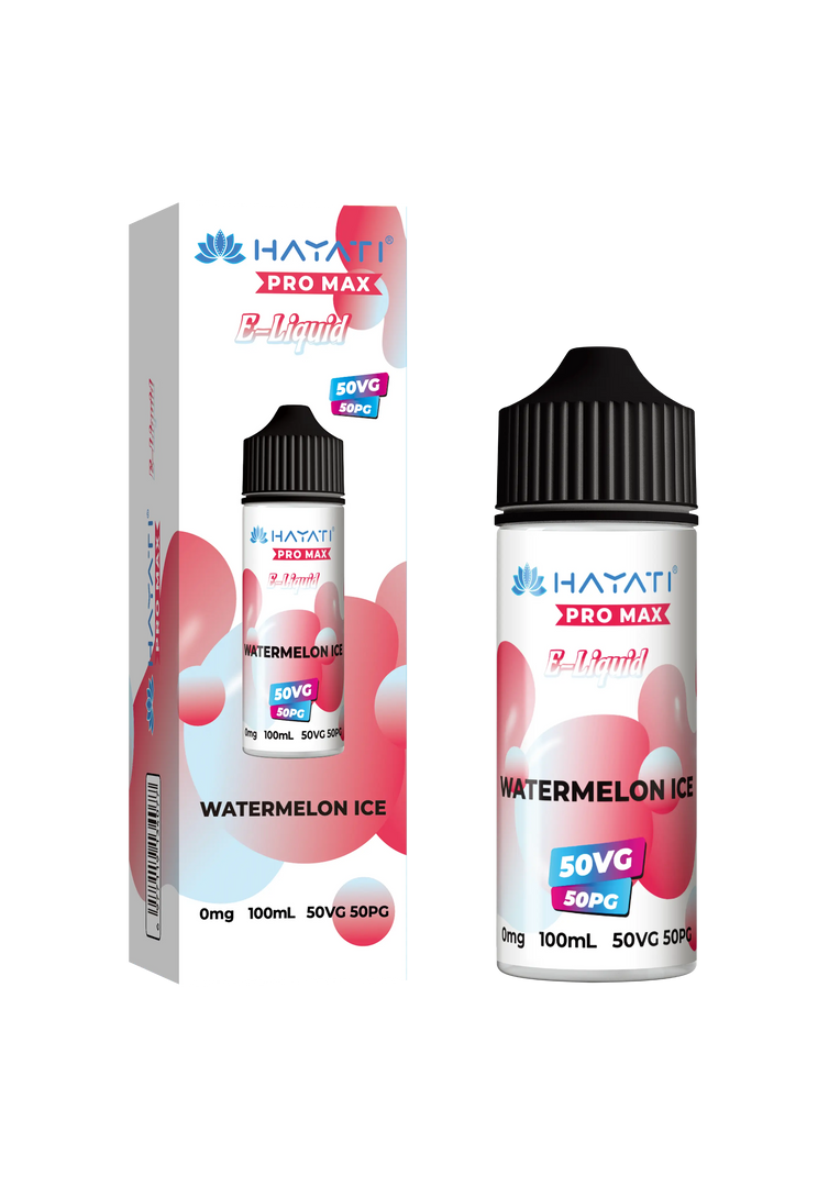 Watermelon Ice Hayati Pro Max E-Liquid 100ml – no nicotine vape juice with rich flavor and smooth 50/50 VG PG blend