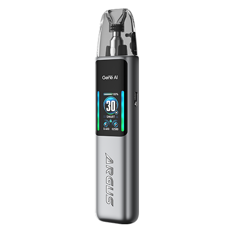 Voopoo Argus G2 Pod Kit in Astal Silver – premium pod system with a vibrant dynamic display, adjustable airflow, and intelligent wattage control for a customizable vape experience