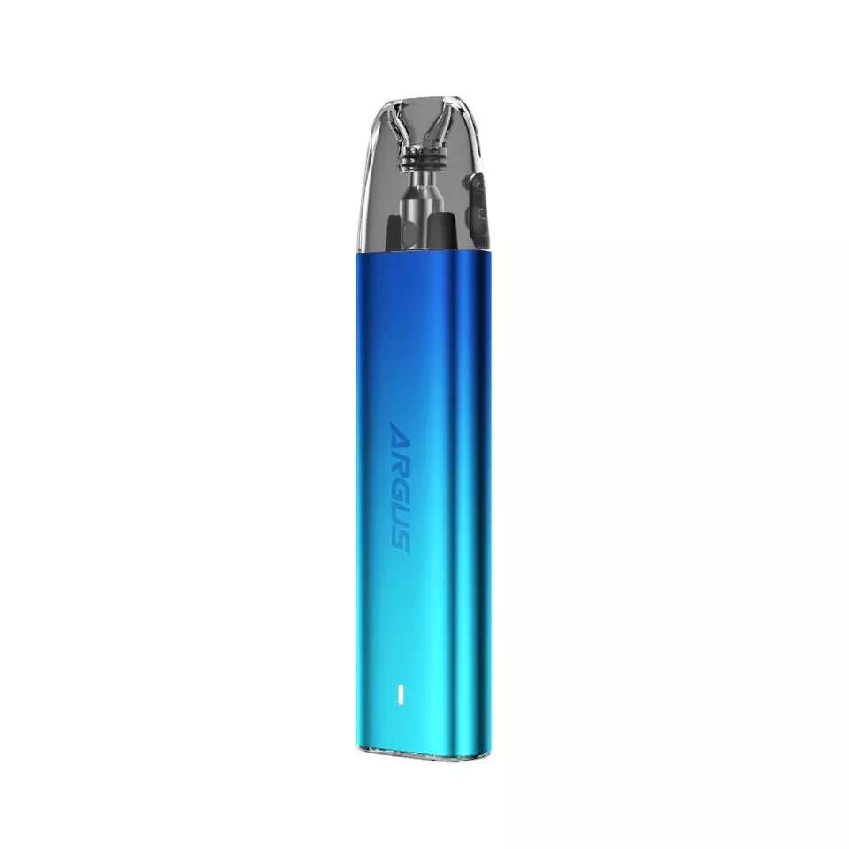Voopoo Argus G2 Mini Pod Kit in Aurora Blue – compact and vibrant vape device with a gradient blue finish, smooth auto-draw activation, and reliable everyday performance.