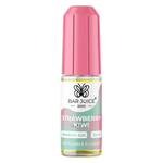 Load image into Gallery viewer, Bar Juice 5000 Strawberry Kiwi e-liquid in a pink bottle with a white label, featuring a nicotine warning and flavor information. The packaging indicates the product contains 20mg nicotine salt e-liquid and is made in the UK.