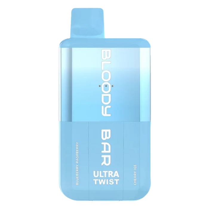 Bloody Bar Ultra Twist 20K Prefilled Pod Kit in Blueberry Raspberry/ Cherry Ice – dual-flavor vape device with up to 20,000 puffs.