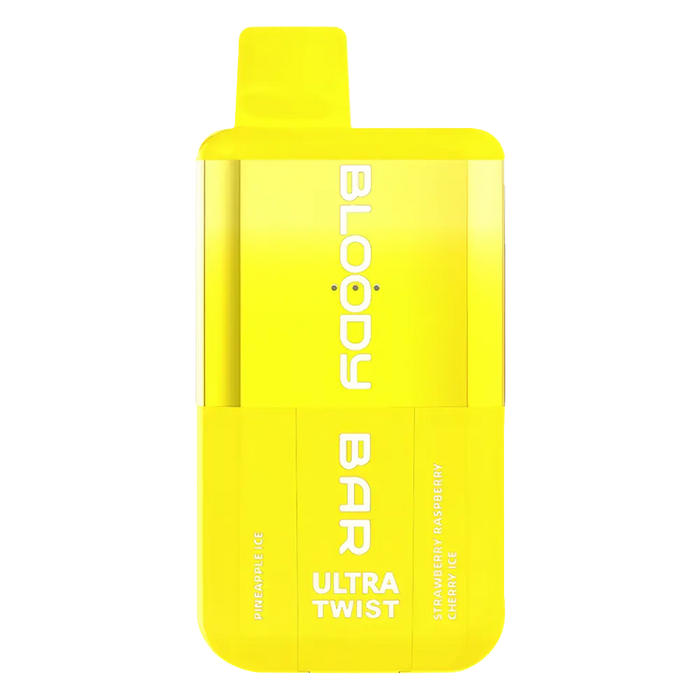 Bloody Bar Ultra Twist 20K Prefilled Pod Kit in Pineapple Ice/ Strawerry Raspberry Cherry Ice – dual-flavor vape device with up to 20,000 puffs.