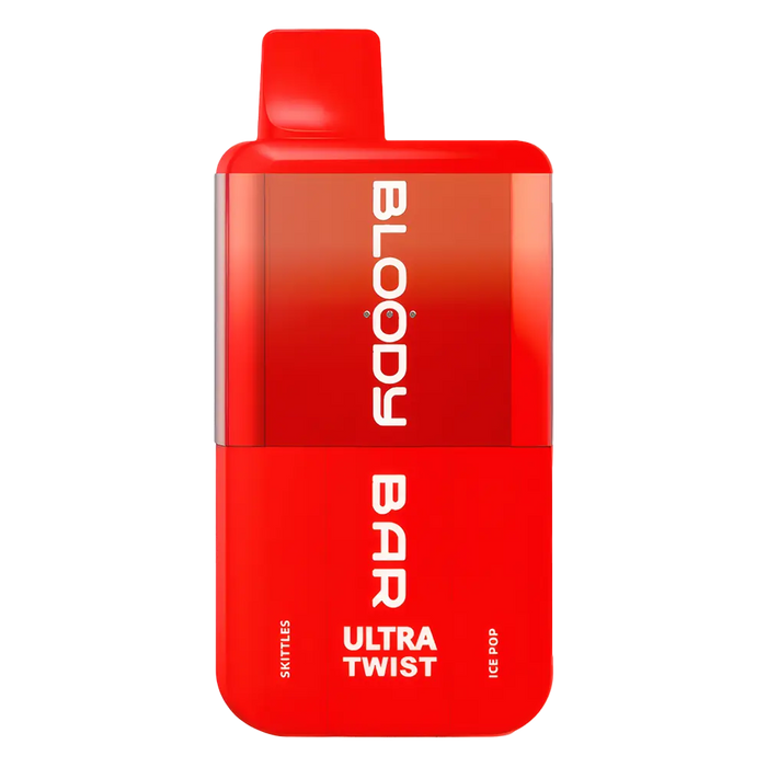 Bloody Bar Ultra Twist 20K Prefilled Pod Kit in Skittles/ Ice Pop – dual-flavor vape device with up to 20,000 puffs.
