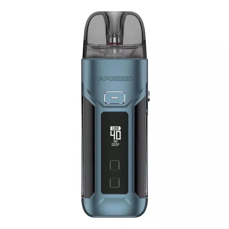 Vaporesso LUXE X Pro Pod Kit in Blue – advanced vape device with a customizable power settings, and COREX heating tech for smooth, flavorful performance.