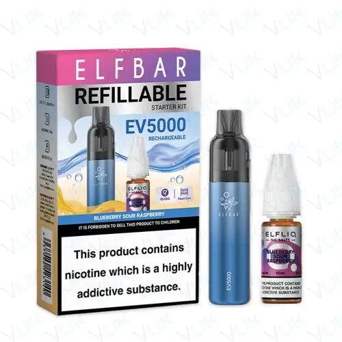 ELF Bar EV5000 Disposable Vape Kit in Blueberry Sour Raspberry flavor – compact disposable vape with up to 5,000 puffs