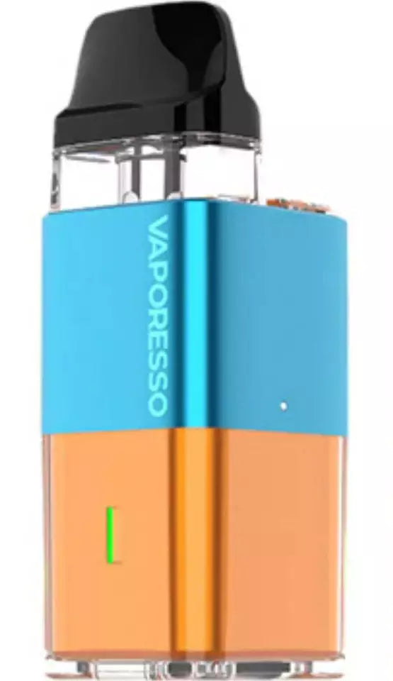 Vaporesso XROS Cube Vape Pod Kit in Bondi Blue – ultra-compact cube-shaped vape device with a, COREX heating tech, and smooth MTL vaping performance.