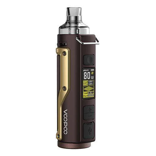 Voopoo Argus Pro Vape Pod Kit in Dark Coffee – rugged and stylish vape device with a high-performance GENE.TT chip, and adjustable wattage control.