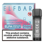 Load image into Gallery viewer, Elf Bar Elfa prefilled pod in Blueberry Cotton Candy flavor, blending the sweetness of fluffy cotton candy with juicy blueberries for a smooth and nostalgic vape, designed for use with the Elf Bar Elfa device for a flavorful vaping experience.