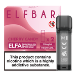 Load image into Gallery viewer, Elf Bar Elfa prefilled pod in Cherry Candy flavor, combining the sweetness of classic cherry candy with a smooth finish, designed for use with the Elf Bar Elfa device for a fruity and nostalgic vaping experience.