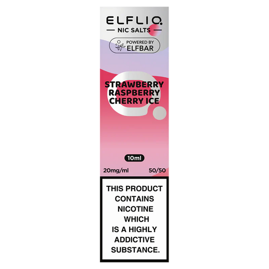 ELFBAR ElfLiq Nic Salts - Strawberry Raspberry Cherry Ice - 10ml