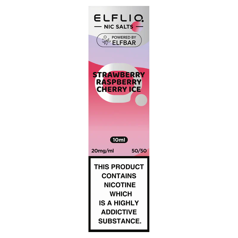 ELFBAR ElfLiq Nic Salts - Strawberry Raspberry Cherry Ice - 10ml