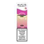 Load image into Gallery viewer, A product packaging for Elf Bar ElfLiq Strawberry Kiwi Nic Salt Vape Juice, featuring a pink and white color scheme with product information and branding.