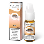Load image into Gallery viewer, 10ml Elf Bar ElfLiq Nic Salt E-Liquids featuring Cream Tobacco and Snow Tobacco flavors; Cream Tobacco offers a smooth blend of rich tobacco and creamy undertones, while Snow Tobacco delivers a bold tobacco taste with a refreshing menthol finish; both ideal for refillable pod systems with 10mg or 20mg nicotine salt options.