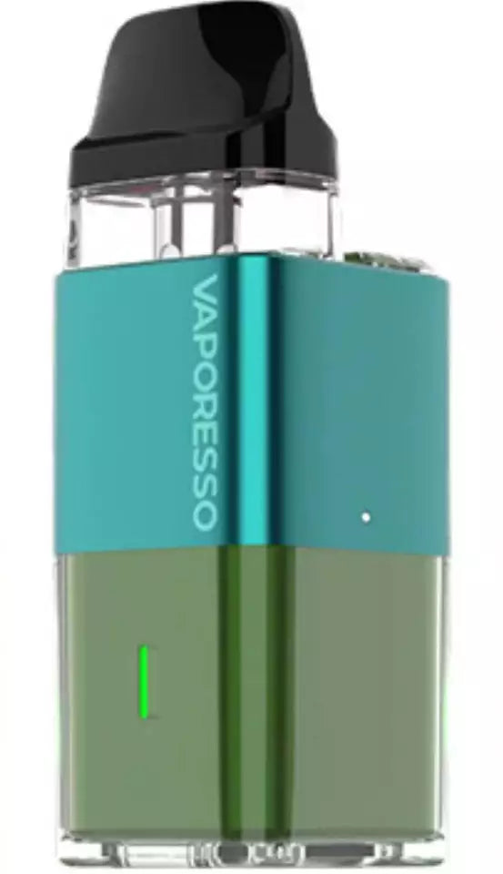 Vaporesso XROS Cube Vape Pod Kit in Forest Green – ultra-compact cube-shaped vape device with a, COREX heating tech, and smooth MTL vaping performance.