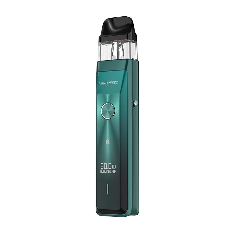 Vaporesso XROS Pro Pod Kit in Green, paired with XROS replacement pods, offering a sleek design with adjustable airflow and long‑lasting battery life, delivering smooth vapor and enhanced flavor for a premium vaping experience.