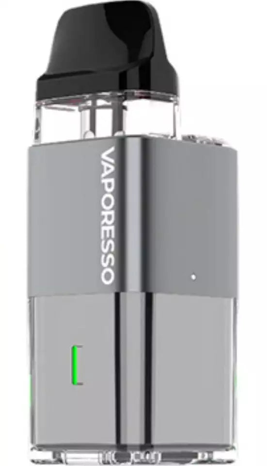 Vaporesso XROS Cube Vape Pod Kit in Grey – ultra-compact cube-shaped vape device with a sleek grey finish, COREX heating tech, and smooth MTL vaping performance.