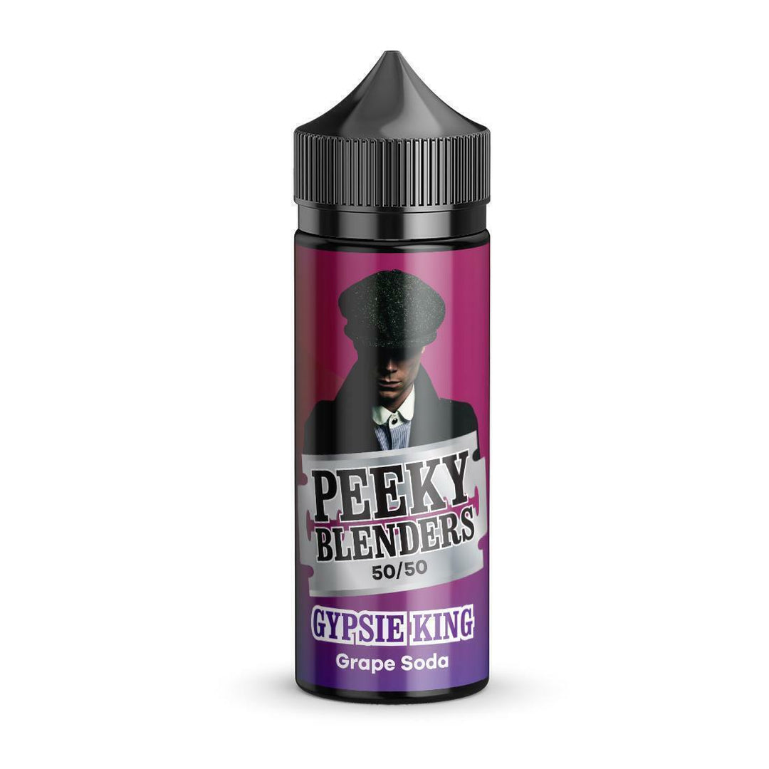 100ml shortfill bottle of Peeky Blenders Vape Juice in Gypsie King flavor, delivering a bold and refreshing taste crafted for smooth, flavorful vaping; nicotine-free with room for nic shots, designed for dense clouds and premium quality.