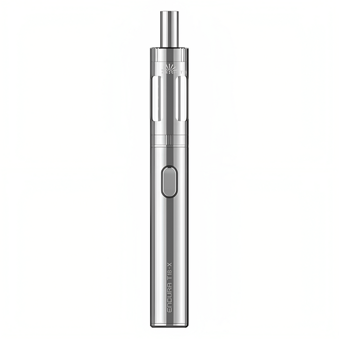 Innokin Endura T18X Vape Kit in Stainless Steel – user-friendly vape device with a sleek design, built-in battery, and smooth mouth-to-lung vaping experience.