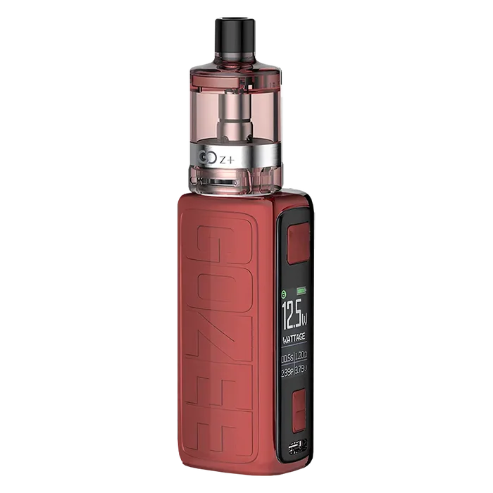 Innokin Gozee Vape Kit in Crimson – ultra-lightweight pod mod kit with 2100mAh battery, 2ml Go Z+ tank, and compatibility with Innokin Z coils for MTL and RDL vaping.