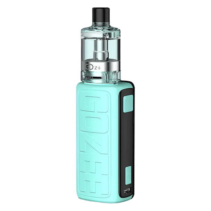 Innokin Gozee Vape Kit in Turquoise – ultra-lightweight pod mod kit with 2100mAh battery, 2ml Go Z+ tank, and compatibility with Innokin Z coils for MTL and RDL vaping.