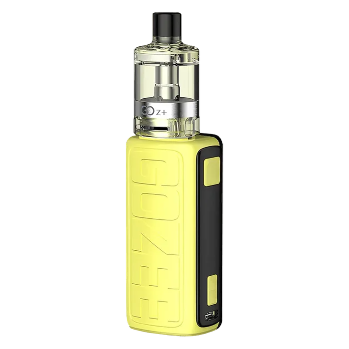 Innokin Gozee Vape Kit in Yellow – ultra-lightweight pod mod kit with 2100mAh battery, 2ml Go Z+ tank, and compatibility with Innokin Z coils for MTL and RDL vaping.