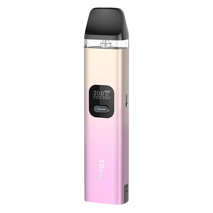 Innokin Trine Pod Vape Kit in Gold Pink – innovative and eco-conscious vape device with a vibrant gradient finish, swappable battery system, and smooth draw performance.