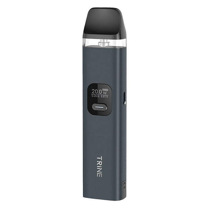 Innokin Trine Pod Vape Kit in Slate Black – innovative and eco-conscious vape device with a vibrant gradient finish, swappable battery system, and smooth draw performance.