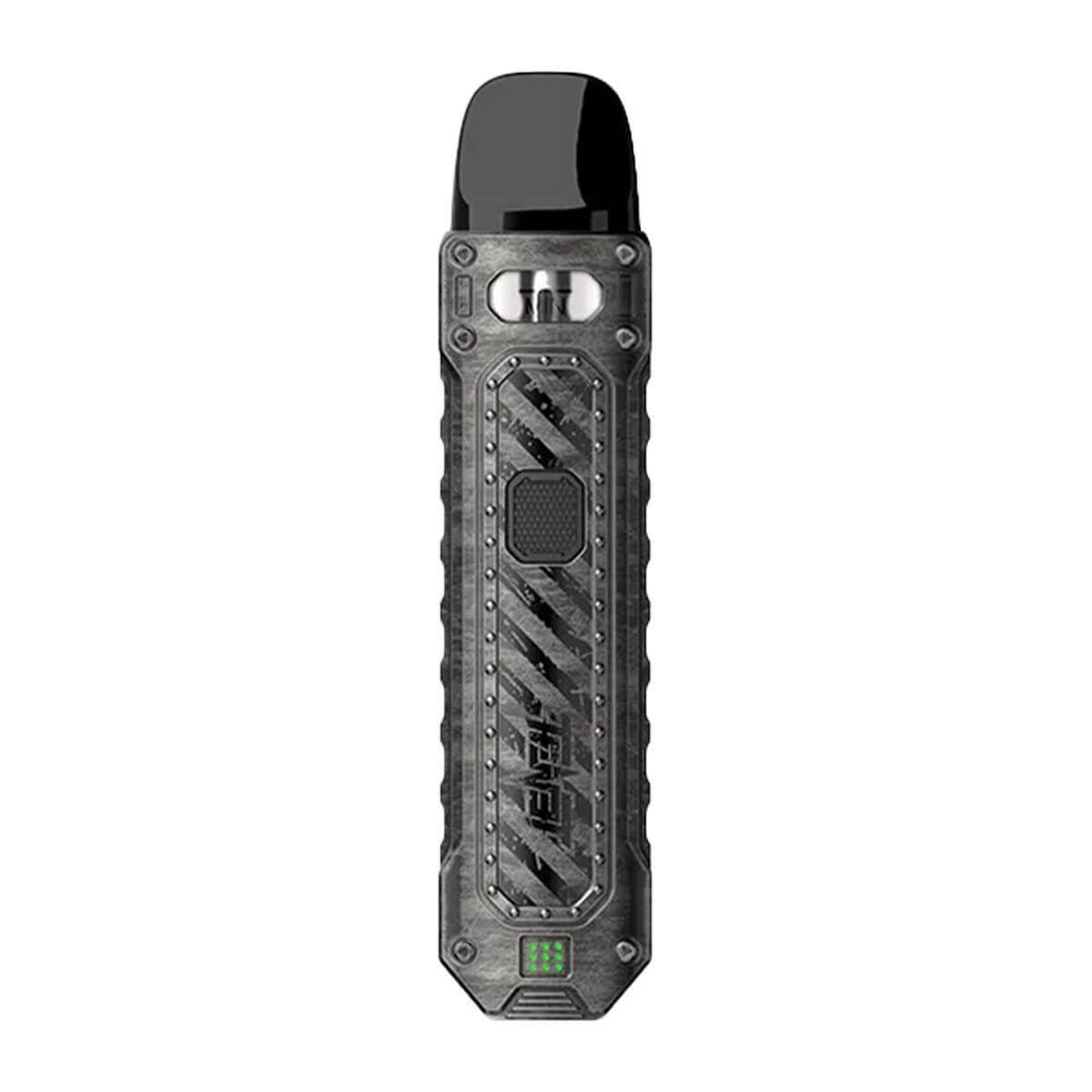 Uwell Caliburn Tenet Pod Kit in ron Grey – rugged and industrial-style pod system with a shockproof metal frame, Pro-FOCS flavor tech, and easy top-fill pods for a bold vaping experience.