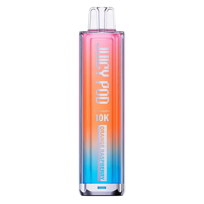 Juicy Pod NovaMax 10K Pod Kit in Orange Raspberry  flavor – advanced vape kit with prefilled pods, delivering up to 10,000 puffs.