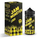 Load image into Gallery viewer, 100ml shortfill bottle of Jam Monster E-Liquid in Lemon flavor, crafted with a 75VG/25PG blend for bold flavor and thick clouds, TPD-compliant and nicotine-free with space for nic shots.
