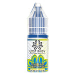 Load image into Gallery viewer, 10ml bottle of Lost Daisy 5000 Bar Nic Salt E-Liquid in Blue Razz Lemonade flavor, smooth nicotine salt formula designed for pod kits and mouth-to-lung vaping.