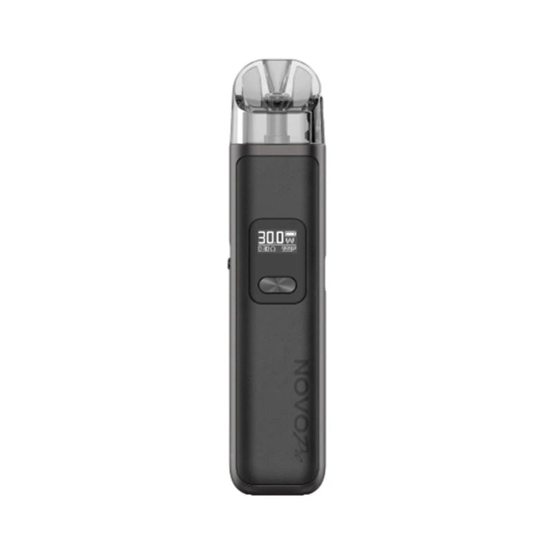SMOK Novo Pro Pod Kit in Matte Black Leather – sleek and modern pod vape with a smart display screen, dual activation modes, and adjustable wattage for a customized vaping experience.