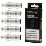 Load image into Gallery viewer, Pack of five genuine Aspire Nautilus/Nautilus Mini bottom vertical coils (BVC) for smooth flavor and vapor production.