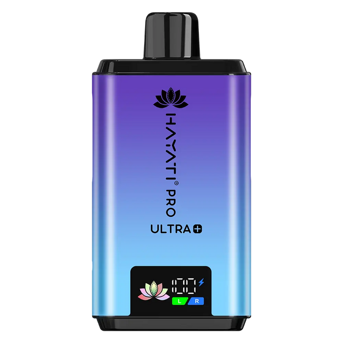 Hayati Pro Ultra Plus 25000 Prefilled Pod Kit in Blueberry Raspberry flavor – high-capacity vape device with up to 25,000 puffs.