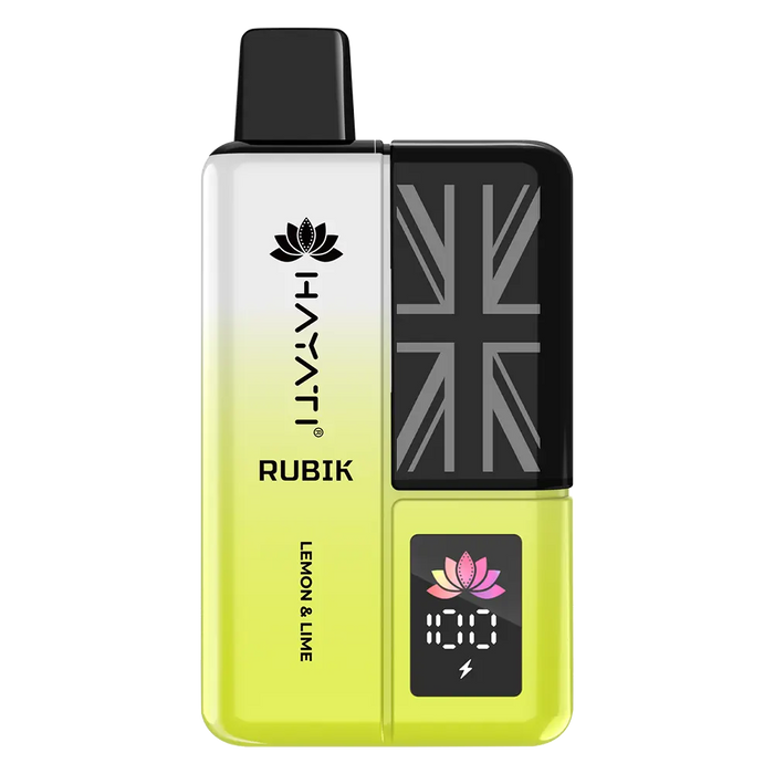 Hayati Rubik 7000 Prefilled Pod Kit in Lemon Lime flavor – stylish vape device with up to 7,000 puffs.