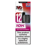 Load image into Gallery viewer, IVG Pro 12 prefilled vape pods in Red Sour Raspberry flavor, offering a refreshing mint taste with a convenient disposable design