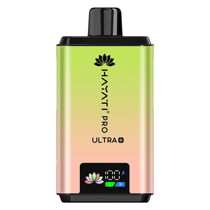 Hayati Pro Ultra Plus 25000 Prefilled Pod Kit in Kiwi Banana / Strawberry Banana flavor – high-capacity vape device with up to 25,000 puffs.
