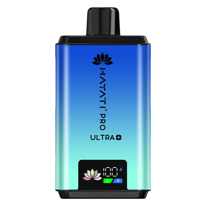 Hayati Pro Ultra Plus 25000 Prefilled Pod Kit in Kiwi Mr Blue flavor – high-capacity vape device with up to 25,000 puffs.