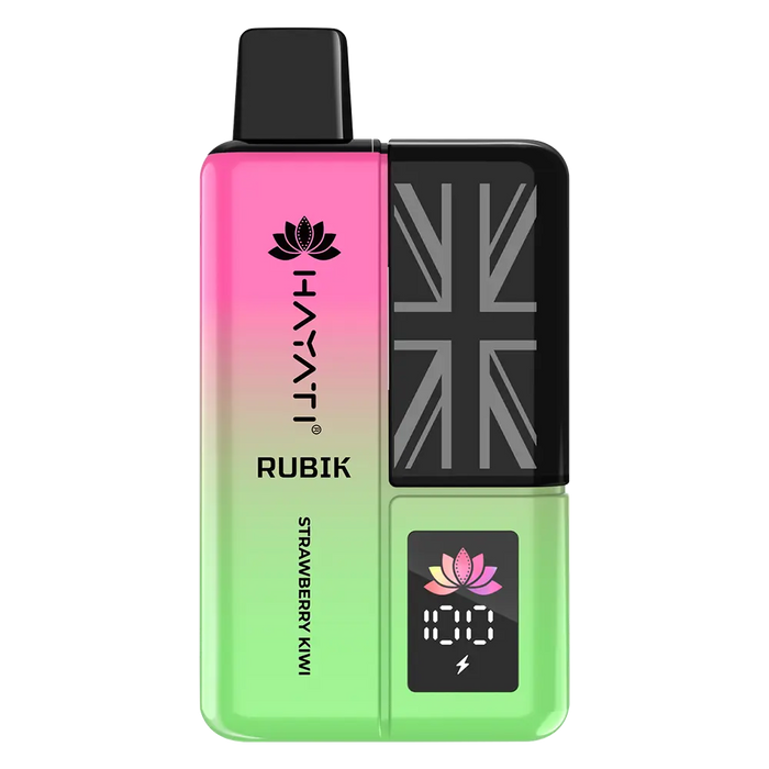 Hayati Rubik 7000 Prefilled Pod Kit in Strawberry Kiwi flavor – stylish vape device with up to 7,000 puffs.