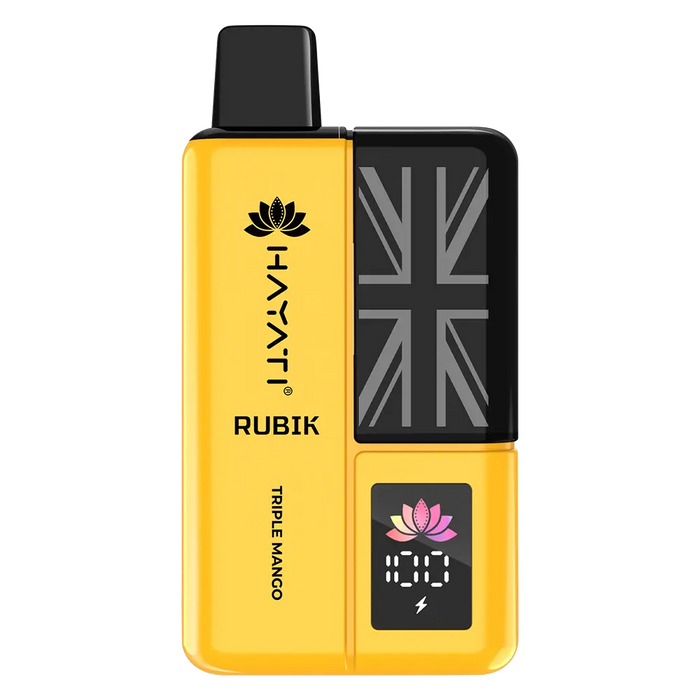 Hayati Rubik 7000 Prefilled Pod Kit in Triple Mango iflavor – stylish vape device with up to 7,000 puffs.