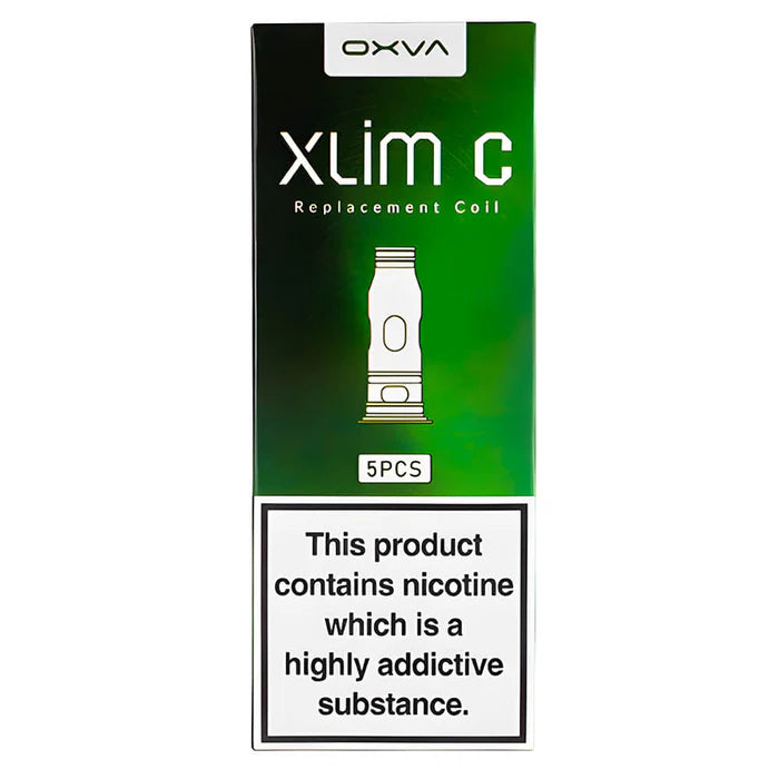 OXVA Xlim C Replacement Coils & Pods – 5-pack, 0.6Ω/0.8Ω/1.2Ω options for rich flavor and smooth MTL or RDL vaping.