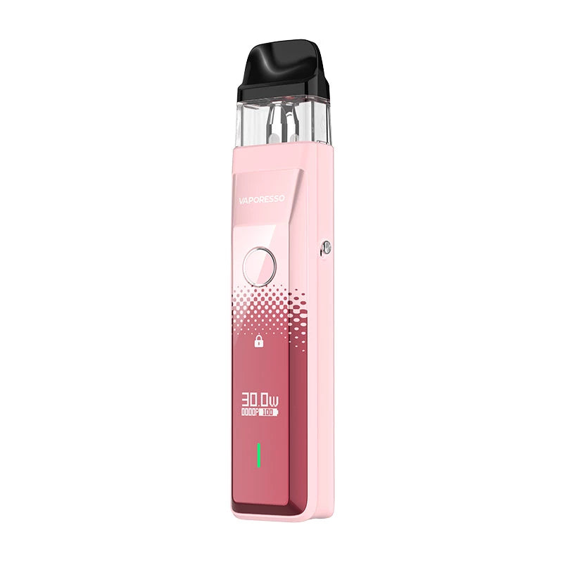 Vaporesso XROS Pro Pod Kit in Pink, paired with XROS replacement pods, offering a sleek design with adjustable airflow and long‑lasting battery life, delivering smooth vapor and enhanced flavor for a premium vaping experience.