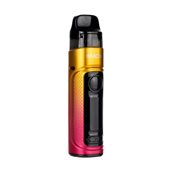 SMOK RPM C Pod Kit in Pink Yellow – stylish and powerful pod system with a 1650mAh battery, adjustable wattage up to 50W, and a refillable pod compatible with RPM 2 coils for rich flavor and vapor.