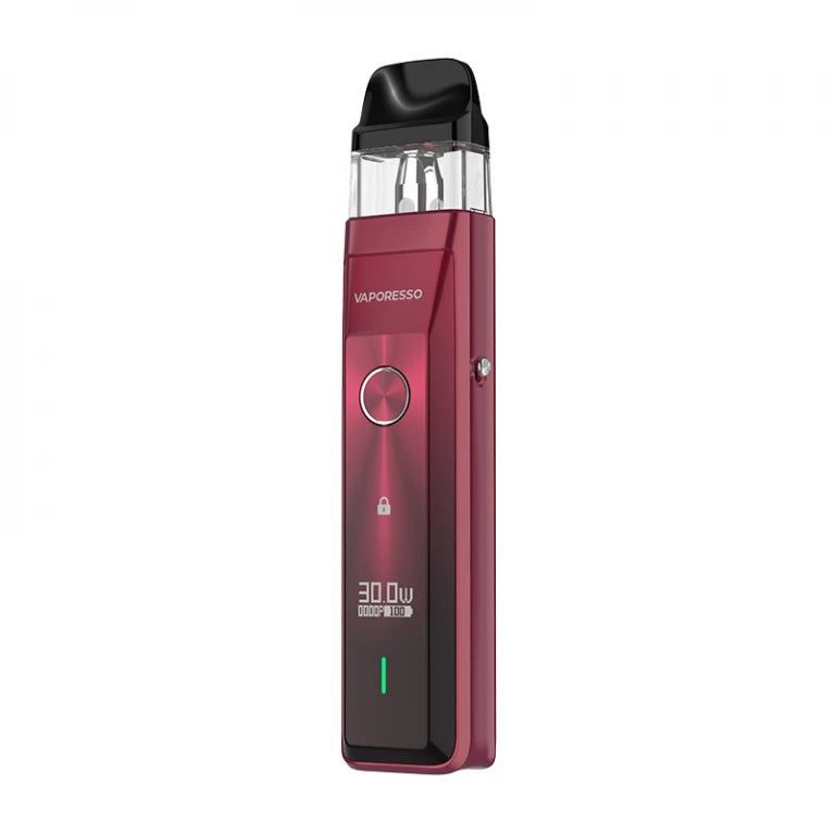 Vaporesso XROS Pro Pod Kit in Red, paired with XROS replacement pods, offering a sleek design with adjustable airflow and long‑lasting battery life, delivering smooth vapor and enhanced flavor for a premium vaping experience.