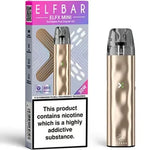 Load image into Gallery viewer, Elf Bar ELFX Mini Pod Kit in Gold – ultra-compact vape device with a sleek design, smooth draw activation, and convenient portability.