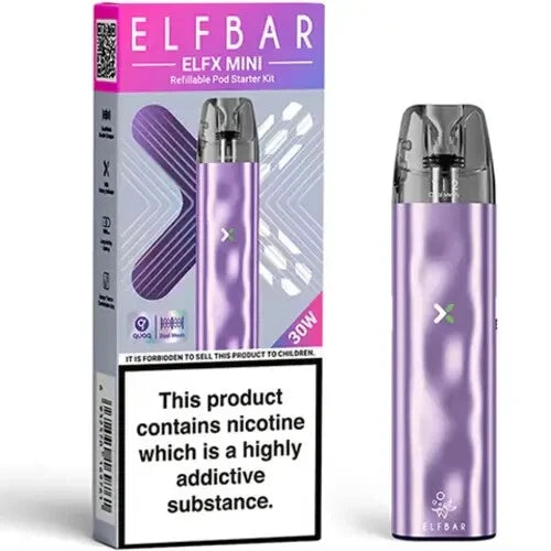 Elf Bar ELFX Mini Pod Kit in Lilac – ultra-compact vape device with a sleek design, smooth draw activation, and convenient portability.